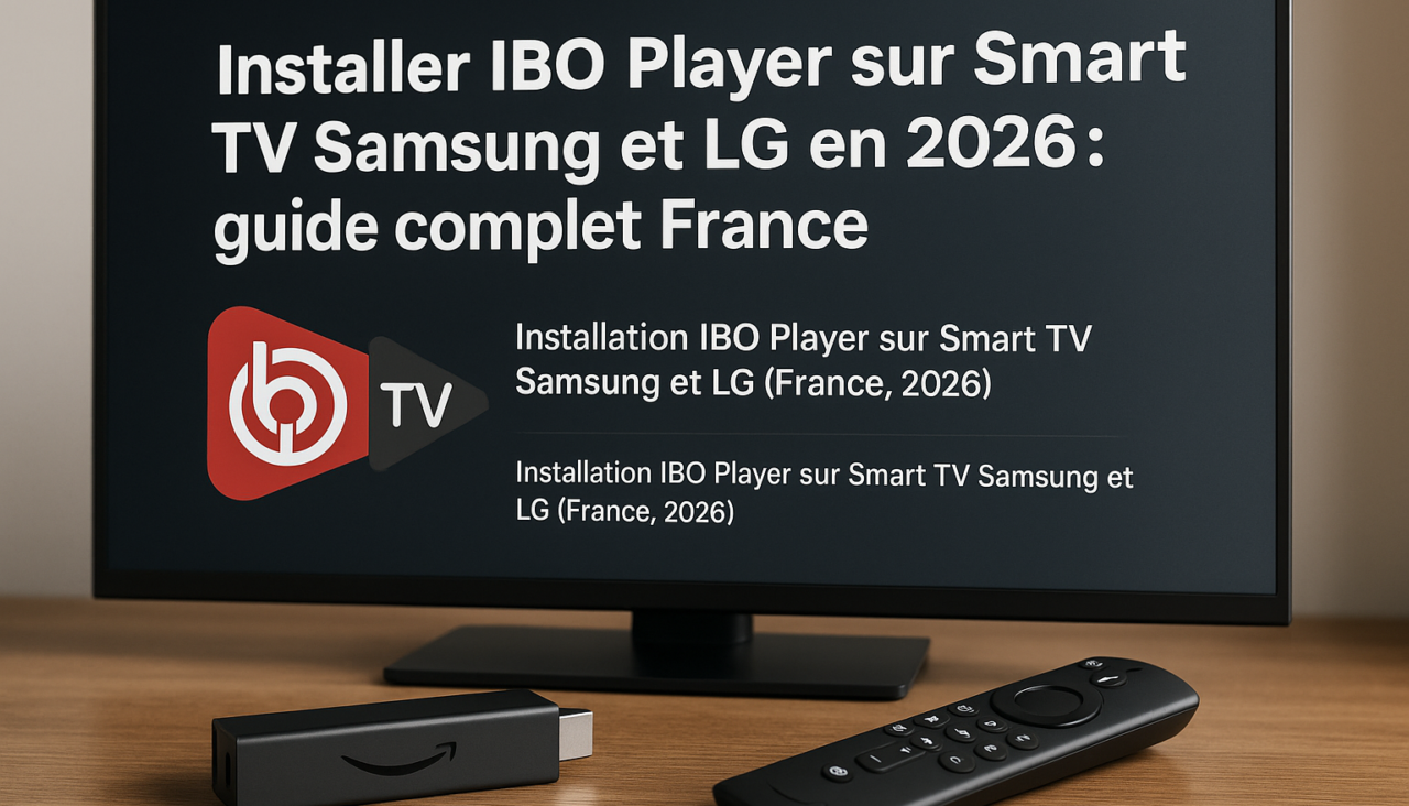Installation IBO Player sur Smart TV Samsung et LG (France, 2026) - Installer IBO Player sur Smart TV Samsung et LG en 2026 : guide complet France