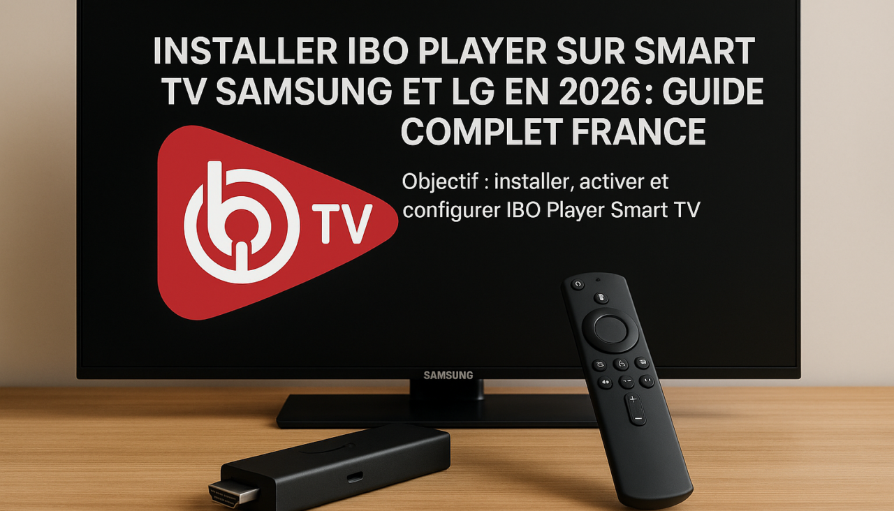 Objectif : installer, activer et configurer IBO Player Smart TV - Installer IBO Player sur Smart TV Samsung et LG en 2026 : guide complet France